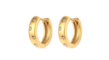 Load image into Gallery viewer, Blake Crystal Huggie Gold