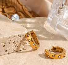Load image into Gallery viewer, Blake Crystal Huggie Gold
