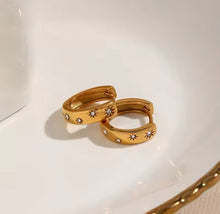 Load image into Gallery viewer, Blake Crystal Huggie Gold