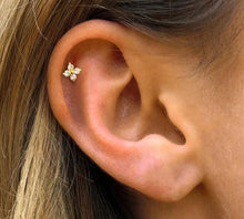 Load image into Gallery viewer, Quinn Clear Crystal Stud Gold