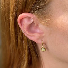 Load image into Gallery viewer, Aurora Star Disc Dangle Hoop Gold