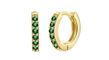 Load image into Gallery viewer, Elora Emerald Green Huggies Gold