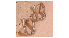 Load image into Gallery viewer, Karla Irregular Hoops Silver
