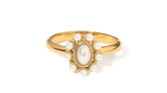 Pearl Flower Ring Gold