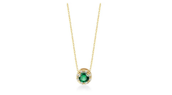 Stella Emerald Necklace Gold