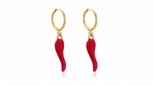 Load image into Gallery viewer, Chilli Classic Dangle Hoop Earrings Gold
