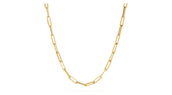 Paperclip Chain Necklace Gold