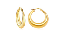 Load image into Gallery viewer, Ella Chunky Oval Hoops Gold
