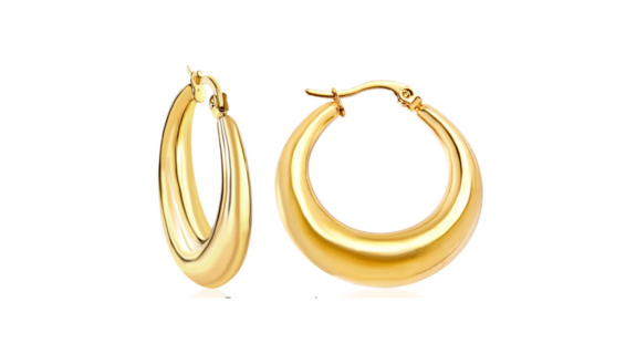 Ella Chunky Oval Hoops Gold