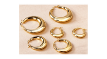 Load image into Gallery viewer, Ella Chunky Oval Hoops Gold
