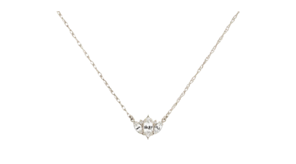 Lucy Clear Crystal Necklace Silver