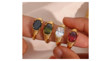 Load image into Gallery viewer, Elliptical Ruby Red Ring Gold
