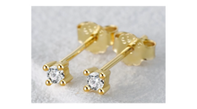 Load image into Gallery viewer, Sadi Clear Crystal Stud Gold
