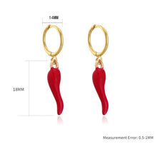 Load image into Gallery viewer, Chilli Classic Dangle Hoop Earrings Gold
