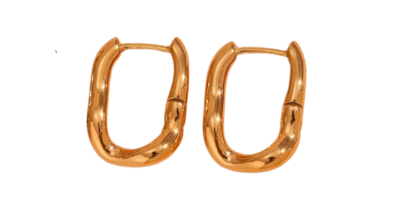 Karla Irregular Hoops Gold