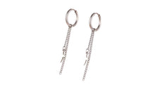 Load image into Gallery viewer, Cross Chain Dangle Hoop Silver
