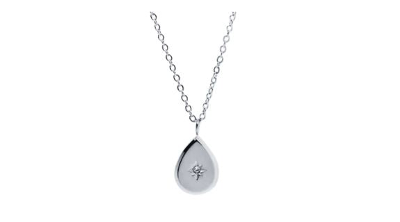 Auriga Tear Drop Necklace Silver