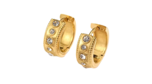 Load image into Gallery viewer, Clara Vintage Style Huggie Gold
