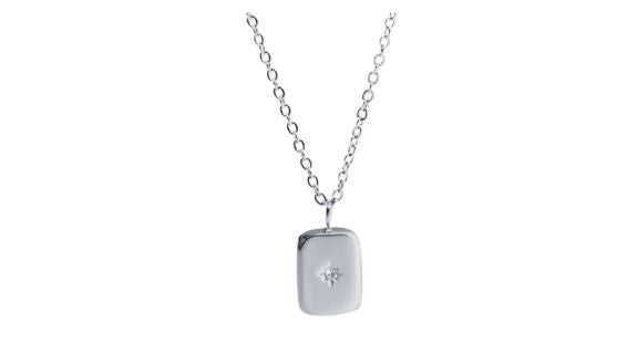 Auriga Rectangle Necklace Silver