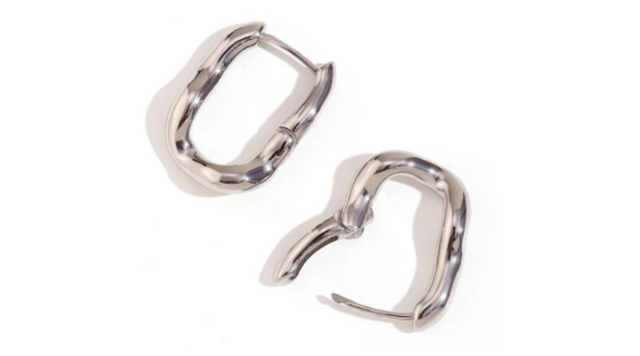 Karla Irregular Hoops Silver