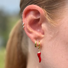 Load image into Gallery viewer, Chilli Classic Dangle Hoop Earrings Gold
