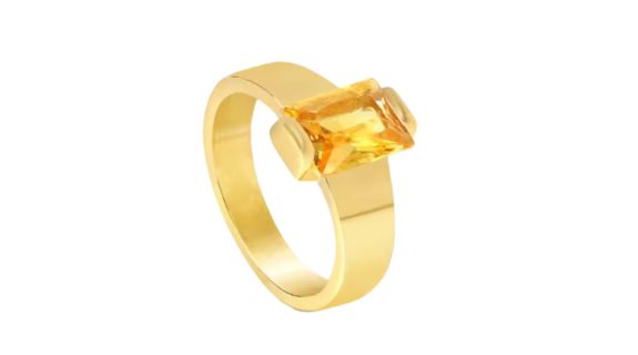 Parvise Amber Ring Gold