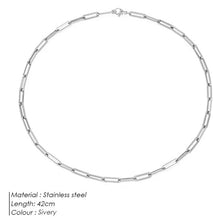 Load image into Gallery viewer, Paperclip Chain Necklace Silver
