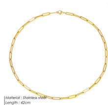 Load image into Gallery viewer, Paperclip Chain Necklace Gold
