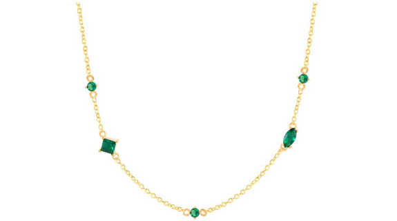 Mila Emerald Necklace Gold