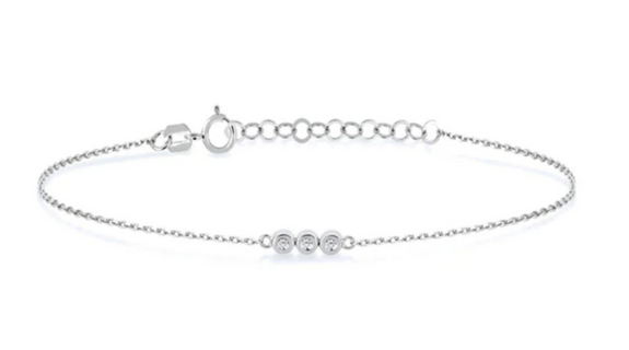 Amira Tri Crystal Bracelet Silver