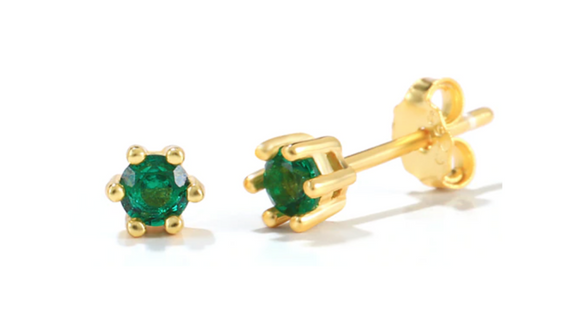 Sadi Emerald Green Stud Gold