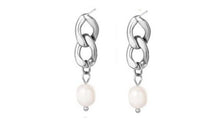 Load image into Gallery viewer, Leni Pearl Dangle Stud Silver
