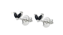 Load image into Gallery viewer, Suri Black Duo Leaf Stud Silver
