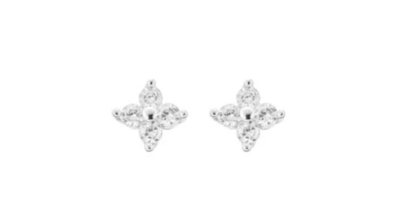 Quinn Clear Crystal Stud Silver