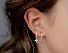 Load image into Gallery viewer, Quinn Purple Crystal Stud Silver
